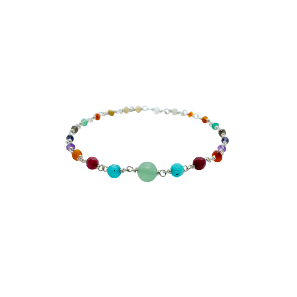 Pulsera Mandala plata y piedras