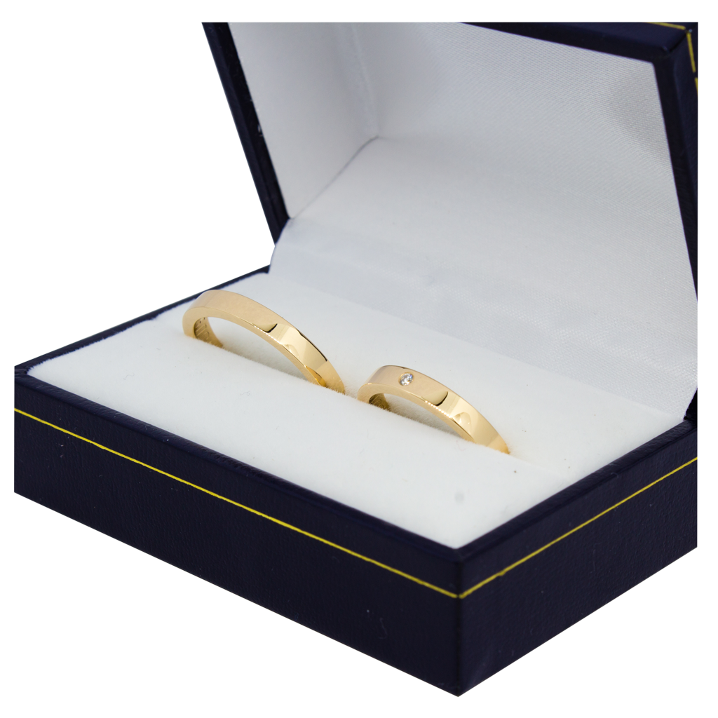 Argollas de Matrimonio Cl sicas Oro 18k y Diamante Bongain Joyas